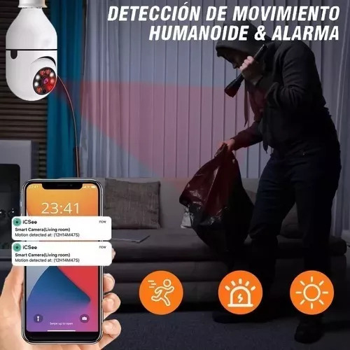 Camara Foco 360 Wifi Security App Icsee ,vision Nocturna Blanco