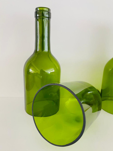 Cuello De Botella Verde, Manualidades, Lámparas, Velas, 3pza