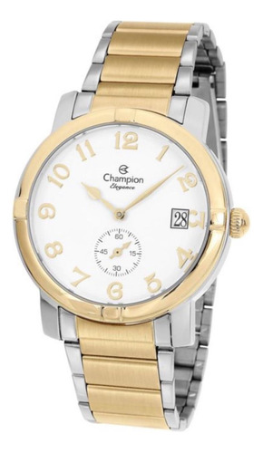 Relógio Champion Elegance Feminino Bicolor Mostrador Branco