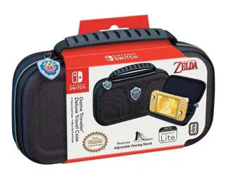 Estuche Game Deluxe Para Nintendo Switch Lite Hyrule - Negro