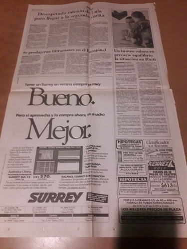 Tapa Diario La Nación 26 09 1994 San Lorenzo Independiente (Usado)