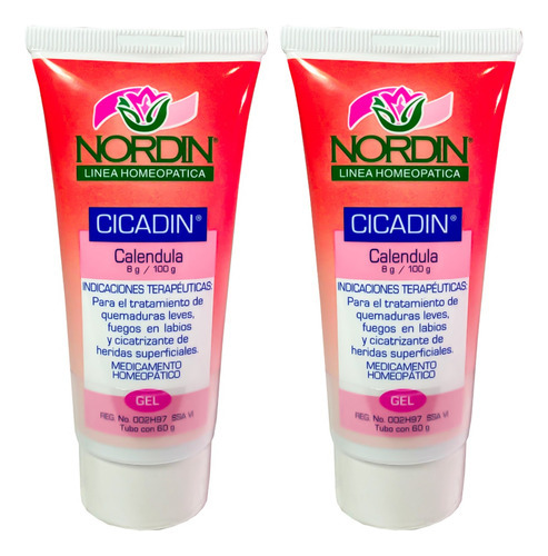  Gel Cicatrizante De Calendula Cicadin Nordin 60g Pack 2 Pzs