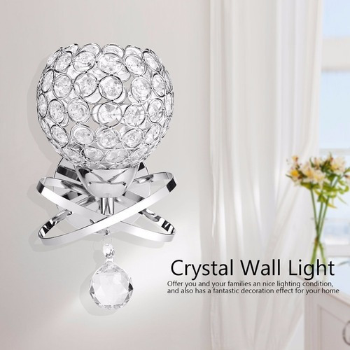 Lámpara De Pared Moderna Para Mesita De Noche Con Cristal