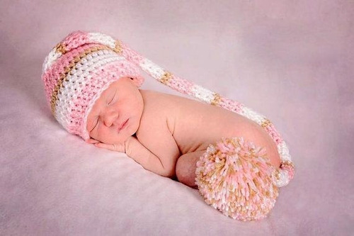Imagem 1 de 1 de Touca Croche Modelo Elfo Napolitana Gorro Newborn Bebês Bonê