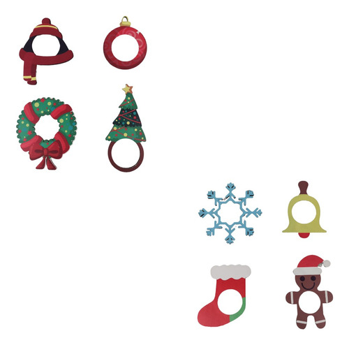 Kit 8 Servilleteros Porta Servilletas Mdf Pintados Navidad