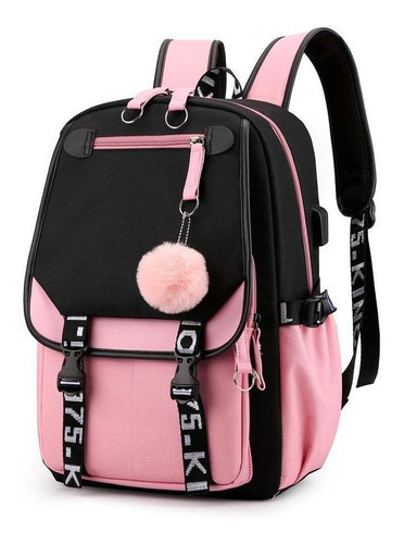 Mochila Juvenil Kawaii Coreana Con Puerto Usb