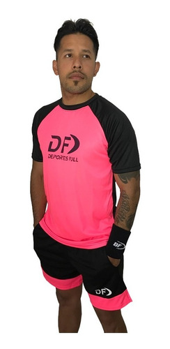 Imagen 2 de 4 de Remera Hombre Mas Short Con Bolsillos. Conjunto Padel Tenis