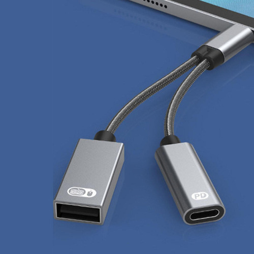 Adaptador Usb C Otg Convertidor De Cable De Carga 2 En 1