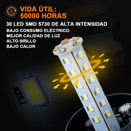 Torreta Led Ambar 30led Estrobo Para Montacargas Universal