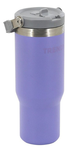 Vaso Trendy 900ml Acero Inoxidable Hermético Con Asas Violeta Lisa