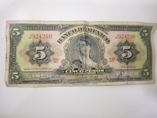 Billete De 5 Pesos Del Año 1959