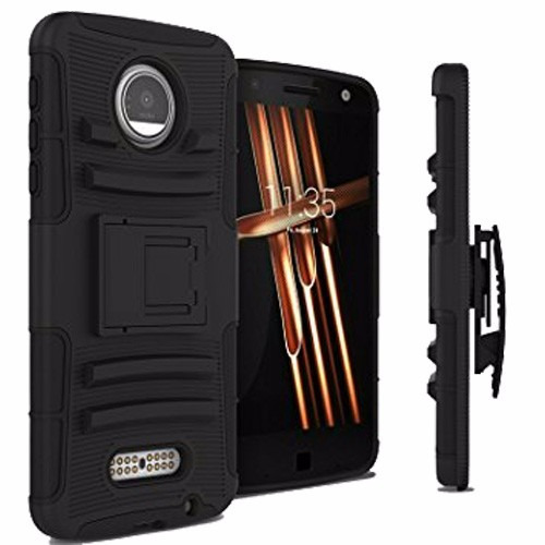 Combo Dual Holster Uso Rudo Para Motorola Moto Z Play