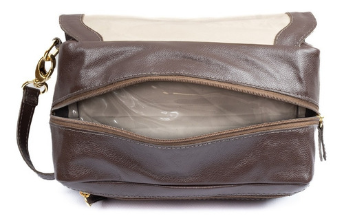 Imagem 4 de 6 de Necessaire Bolsa De Mão Couro Legítimo Cardena Madera