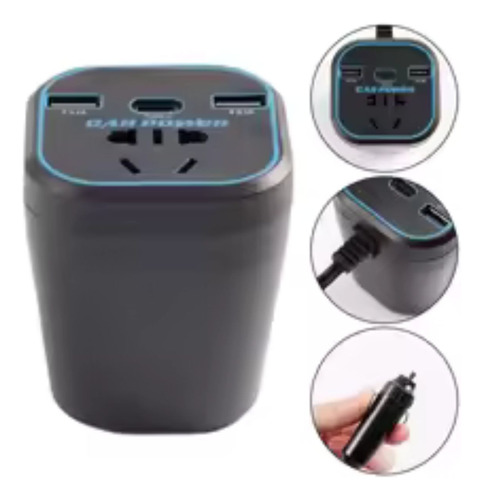 Inversor Carro 12v P/ Tomada 110/220v Conversor Usb O Melhor