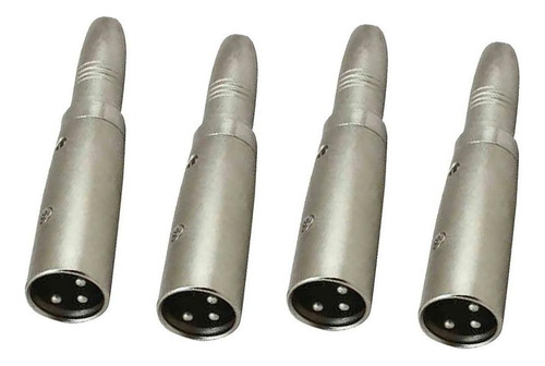 Qa1 4 Peças - Conector Xlr Macho De 3 Pinos Para Conector