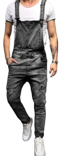 Men's Jeans Jumpsuit With Internal Pocket On The Chest