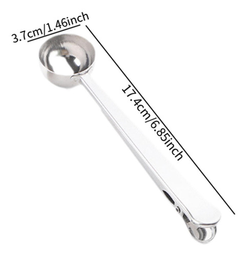 2 Cuchara Medidora Con Clip, Cuchara De Café De Acero