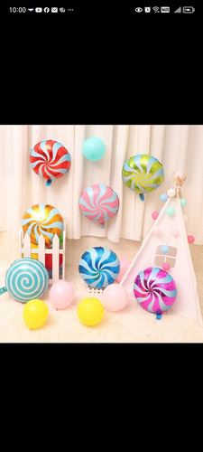 40 Globo Metalicos Caramelos Paletas Lollipop #18 , 45cm