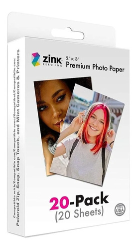 Polaroid 2x3 Premium Zink Zero Photo Paper Pack De 20 Hojas