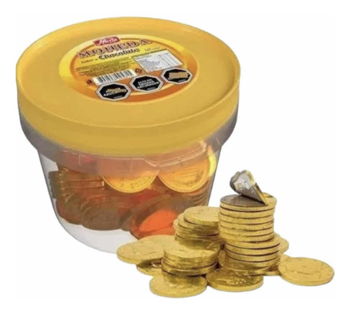 Monedas De Chocolate Tarro X50 Unidades Fruna Dorada