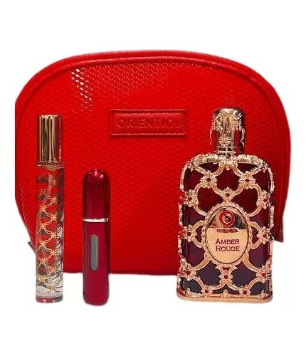 Orientica Amber Rouge Kit 80ml +miniatura 7,5 Ml +necessaire