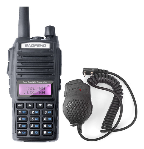 Rádio Ht Comunicador Baofeng Dual Band Fm Uv82 + Mini Ptt 82