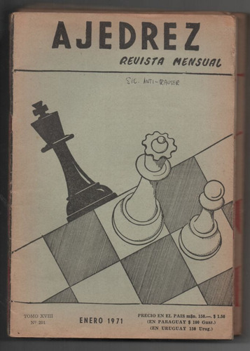 Ajedrez, Revista Mensual - Ano 1971 - 10 Números - Fischer; Petrossian; Mecking; Keres; Portisch - Revista Argentina De Xadrez - Raro