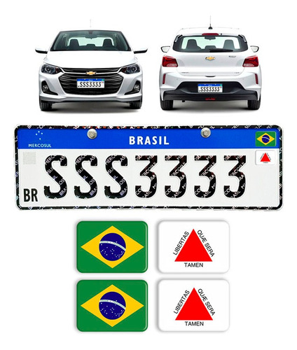 Adesivos Bandeira Brasil E Minas Gerais Placa Nova Carro Kit