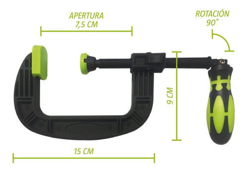Imagen 2 de 6 de Prensa G 3 ' Carpintero Plást. Reforzada Rebatible Kroner