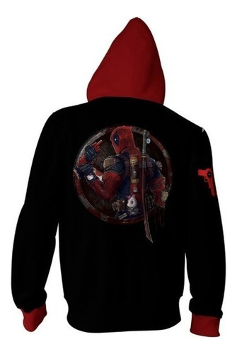 Moda Cremallera Sudadera Marvel Hero Deadpool Cosplay