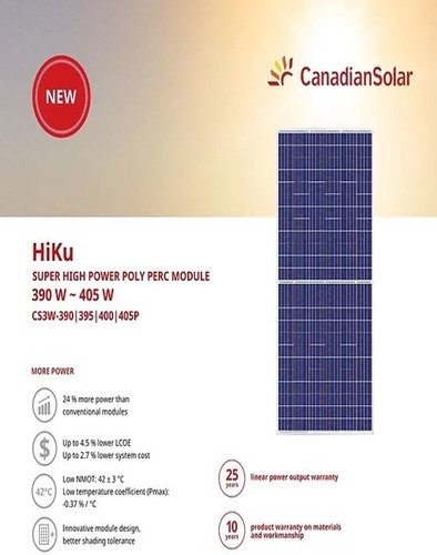 Panel Solar Marca Canadian 405watts