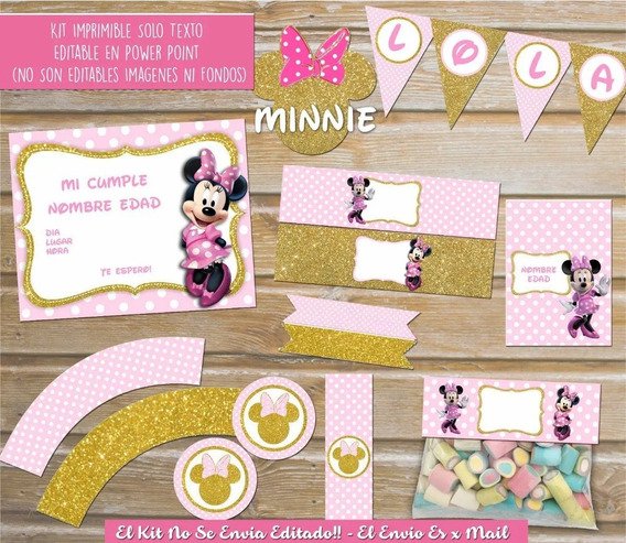 Kit Imprimible Minnie Rosa Con Dorado Mercadolibre Com Mx Kit Imprimible Minnie Rosa Con Dorado Mercadolibre Com Mx