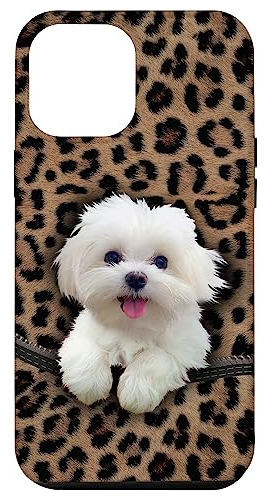 Funda Para iPhone 14 Pro Max Maltese Dog Leopard Cheetah -02