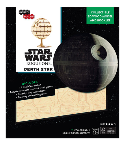 Star Wars Rogue One Death Star Libro Y Modelo Armable Madera