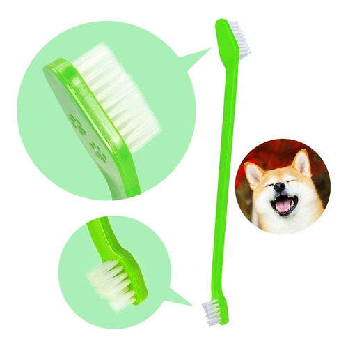 Pack X12 Pzs Cepillo Dental Doble Perro Gato Mascota Dientes