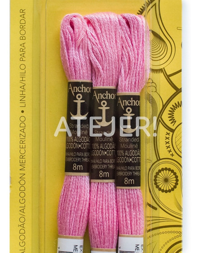Imagen 3 de 6 de Hilo Para Bordar Mouline Blister X 3 Madejas Mismo Color