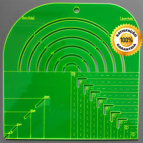 Régua Gabarito Curva Quadrado Caixa Leite Canto Mitrado Vd.