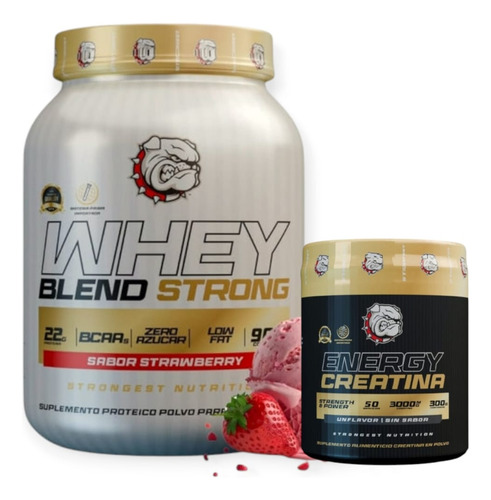 Pack Proteina Blend 900g Frutilla +creatina Energy-strongest