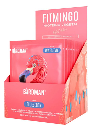Proteina Fitness Birdman Fitmingo Bluberry Caja 10 Pz Fibb