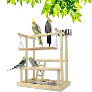 Roseflower Parrots Bird Playground, Jaula De Pájaros D...