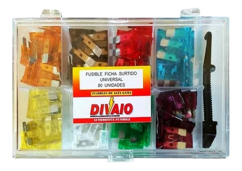 Imagen 2 de 6 de Kit Fusibles 80 Unidades Surtido Ficha Plana Autos
