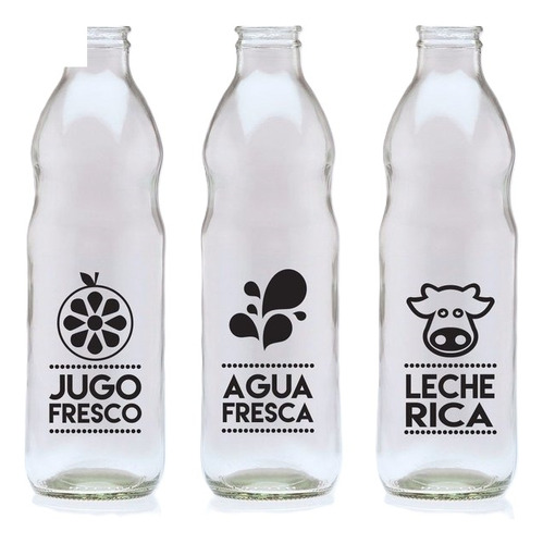 Kit Vectorizado Botellas Vectores Agua Jugo Leche Frase