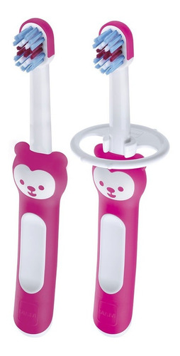 Escova Dental Baby's Brush 2 Unid. Rosa 6m+ Mam ® Cabo Curto