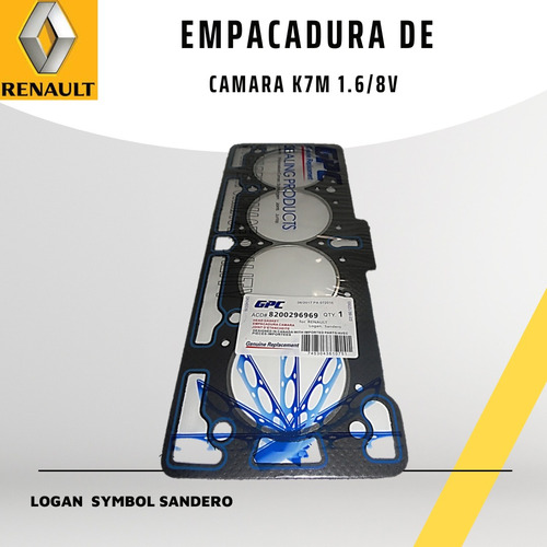 Empacadura De Cámara Renault Logan K7m  1,6/8v