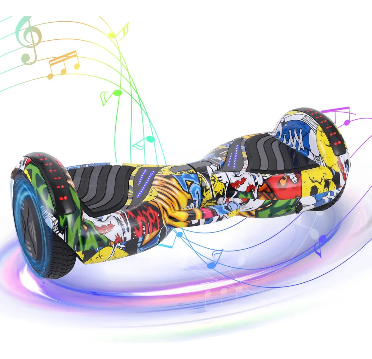 Skate Elétrico Hoverboard 6.5'' Roxo Galaxia Com Bluetooth Amarelo