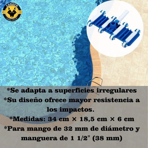 Imagen 3 de 10 de Limpiafondo Barrefondo Kushiro 8 Ruedas Fijas Reforzado