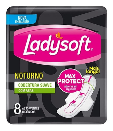 Absorvente Ladysoft Noturno Suave Com Abas 8 Unidades