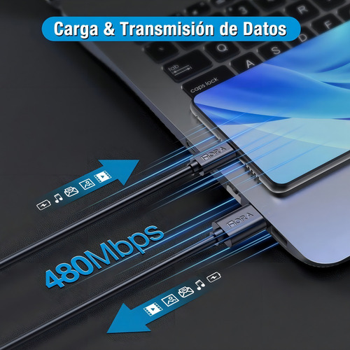 1hora Cab236 Usb Micro Usb V8 Negro Negro