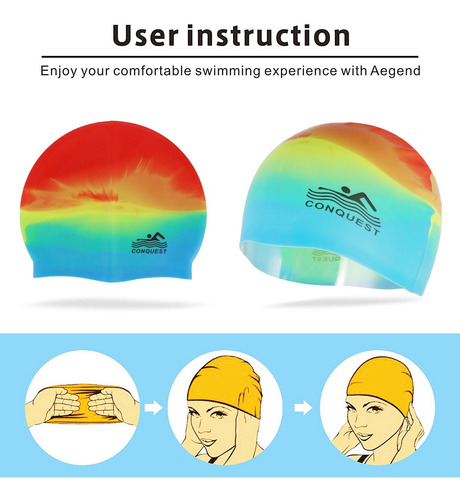 Silicone Swim Cap Moda Unisex Impermeável #2