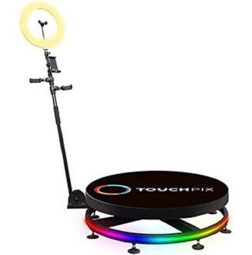 360 Selfie Auto Turntable Video Platform Con Led Glass